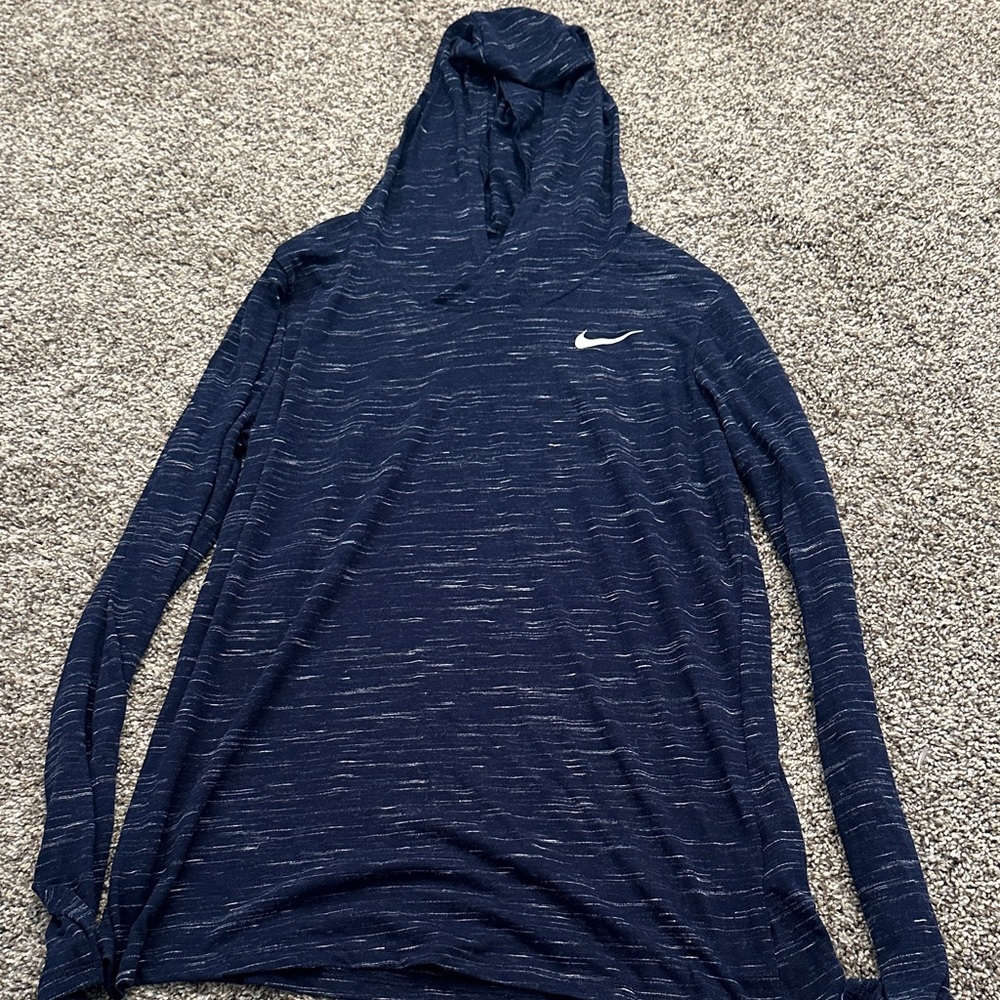Nike Dark Blue Hooded Long Sleeve Shirt